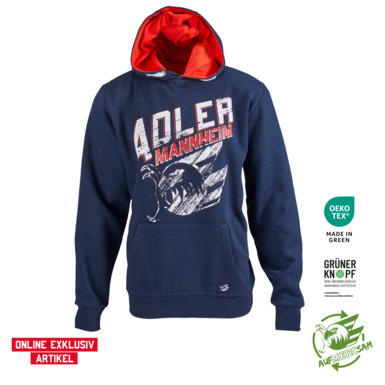 Hoodie Kinder Adler Grunge Weiß 23