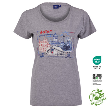 T-Shirt Frauen Eishockeystadt Zeichnung